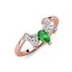 4 - Amina 0.57 ctw Pear Shape Green Garnet Accented Lab Grown Diamonds Curved Wedding Band 