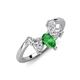 4 - Amina 0.57 ctw Pear Shape Green Garnet Accented Lab Grown Diamonds Curved Wedding Band 