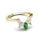 6 - Amina 0.57 ctw Pear Shape Green Garnet Accented Lab Grown Diamonds Curved Wedding Band 