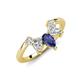 4 - Amina 0.52 ctw Pear Shape Iolite Accented Lab Grown Diamonds Curved Wedding Band 
