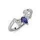 4 - Amina 0.52 ctw Pear Shape Iolite Accented Lab Grown Diamonds Curved Wedding Band 
