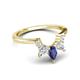 6 - Amina 0.52 ctw Pear Shape Iolite Accented Lab Grown Diamonds Curved Wedding Band 