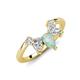 4 - Amina 0.45 ctw Pear Shape Opal Accented Lab Grown Diamonds Curved Wedding Band 