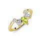 4 - Amina 0.57 ctw Pear Shape Peridot Accented Lab Grown Diamonds Curved Wedding Band 
