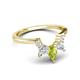 6 - Amina 0.57 ctw Pear Shape Peridot Accented Lab Grown Diamonds Curved Wedding Band 