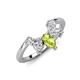 4 - Amina 0.57 ctw Pear Shape Peridot Accented Lab Grown Diamonds Curved Wedding Band 