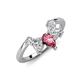 4 - Amina 0.57 ctw Pear Shape Pink Tourmaline Accented Lab Grown Diamonds Curved Wedding Band 