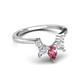 6 - Amina 0.57 ctw Pear Shape Pink Tourmaline Accented Lab Grown Diamonds Curved Wedding Band 