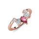 4 - Amina 0.57 ctw Pear Shape Pink Tourmaline Accented Lab Grown Diamonds Curved Wedding Band 