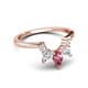 6 - Amina 0.57 ctw Pear Shape Pink Tourmaline Accented Lab Grown Diamonds Curved Wedding Band 