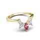 6 - Amina 0.57 ctw Pear Shape Pink Tourmaline Accented Lab Grown Diamonds Curved Wedding Band 