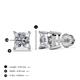 3 - Alina Princess Cut Lab Grown Diamond  3.00 ctw Four Prongs Solitaire Stud Earrings 