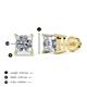 3 - Alina Princess Cut Lab Grown Diamond  3.00 ctw Four Prongs Solitaire Stud Earrings 