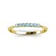 3 - Reina 2.00 mm Aquamarine 7 Stone Wedding Band 