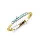 4 - Reina 2.00 mm Aquamarine 7 Stone Wedding Band 