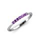 4 - Reina 2.00 mm Amethyst 7 Stone Wedding Band 