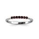 3 - Reina 2.00 mm Red Garnet 7 Stone Wedding Band 