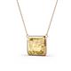 5 - Olivia 12x10 mm Emerald Cut Citrine East West Solitaire Pendant Necklace 