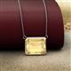 2 - Olivia 12x10 mm Emerald Cut Citrine East West Solitaire Pendant Necklace 