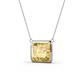 5 - Olivia 12x10 mm Emerald Cut Citrine East West Solitaire Pendant Necklace 
