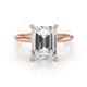 1 - Elodie 4.00 ct IGI Certified Emerald Shape Lab Grown Diamond (10.00x7.50 mm) Solitaire Engagement Ring 