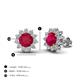 3 - Megan 2.56 ctw Ruby accented Natural Diamonds Floral Stud Earrings 