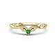 1 - Brielle Green Garnet accented Lab Grown Diamonds Wedding Band 