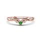 1 - Brielle Green Garnet accented Lab Grown Diamonds Wedding Band 