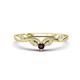 1 - Brielle Red Garnet accented Lab Grown Diamonds Wedding Band 