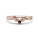 1 - Brielle Red Garnet accented Lab Grown Diamonds Wedding Band 