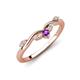 4 - Brielle Amethyst accented Lab Grown Diamonds Wedding Band 