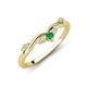 4 - Brielle Emerald accented Lab Grown Diamonds Wedding Band 