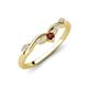 4 - Brielle Red Garnet accented Lab Grown Diamonds Wedding Band 