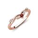 4 - Brielle Red Garnet accented Lab Grown Diamonds Wedding Band 