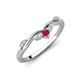 4 - Brielle Ruby accented Lab Grown Diamonds Wedding Band 
