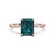 1 - Nuria 3.11 ctw Emerald Shape London Blue Topaz (9X7 mm) accented Natural Diamonds Engagement Ring 