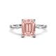 1 - Nuria 2.36 ctw Emerald Shape Morganite (9X7 mm) accented Natural Diamonds Engagement Ring 