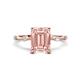 1 - Nuria 2.36 ctw Emerald Shape Morganite (9X7 mm) accented Natural Diamonds Engagement Ring 