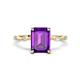 1 - Nuria 2.11 ctw Emerald Shape Amethyst (9X7 mm) accented Natural Diamonds Engagement Ring 