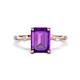1 - Nuria 2.11 ctw Emerald Shape Amethyst (9X7 mm) accented Natural Diamonds Engagement Ring 