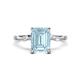 1 - Nuria 2.11 ctw Emerald Shape Aquamarine (9X7 mm) accented Natural Diamonds Engagement Ring 