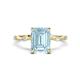 1 - Nuria 2.11 ctw Emerald Shape Aquamarine (9X7 mm) accented Natural Diamonds Engagement Ring 