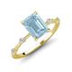 3 - Nuria 2.11 ctw Emerald Shape Aquamarine (9X7 mm) accented Natural Diamonds Engagement Ring 