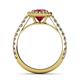 5 - Abeni 1.33 ctw (6.00 mm) Round Ruby and Diamond Halo Engagement Ring 