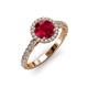 2 - Abeni 1.33 ctw (6.00 mm) Round Ruby and Diamond Halo Engagement Ring 