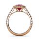5 - Abeni 1.33 ctw (6.00 mm) Round Ruby and Diamond Halo Engagement Ring 