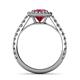 5 - Abeni 1.33 ctw (6.00 mm) Round Ruby and Diamond Halo Engagement Ring 