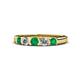 1 - Roena 3.40 mm Emerald and Diamond Wedding Band 