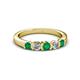 2 - Roena 3.40 mm Emerald and Diamond Wedding Band 