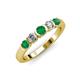 3 - Roena 3.40 mm Emerald and Diamond Wedding Band 